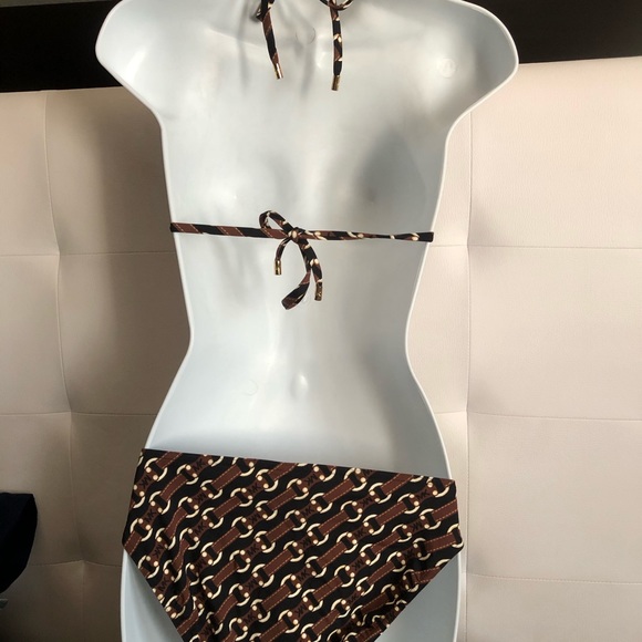 Michael Kors Brown logo Bikini Size 8 - Picture 3 of 14
